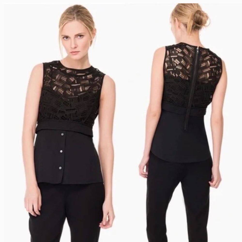 Veronica Beard Black Lace top size 6